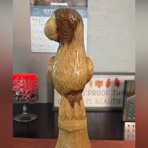 Handcrafted Wooden Parrot Sculpture